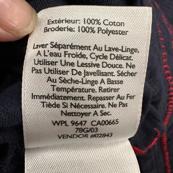 Eddie Bauer‎ Women's Large Blue Tank Top Red Embroidered Design Summer Vacation - Picture 11 of 12